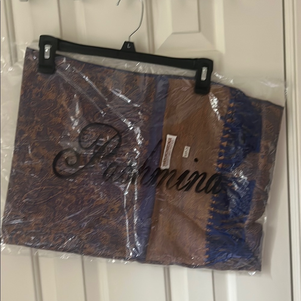 Pashmina Blue and Brown Scarf